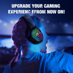 Gaming Headset Over-ear 3.5mm LED Light Stereo Bass Game Headphones with Mic for PC Laptop Gamer