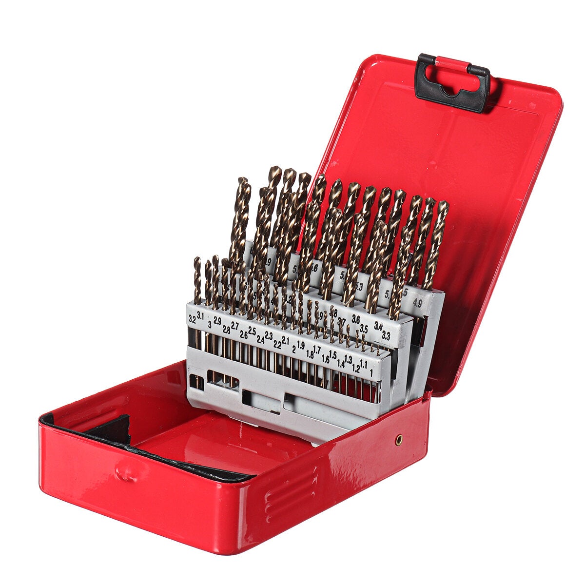 51Pcs 1-6mm M35 Cobalt Drill Bit Set HSS-Co Length Twist Drill Bits with Metal Case for Stainless Steel Wood Metal Drilling