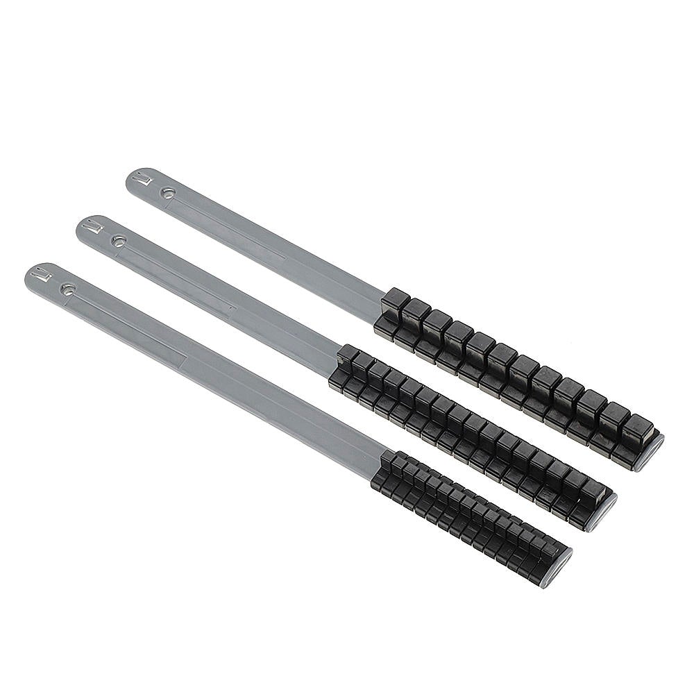 3pcs 1/2 3/8 1/4 Inch Drive Socket Tray Rail Rack Holders Socket Storage Organizer