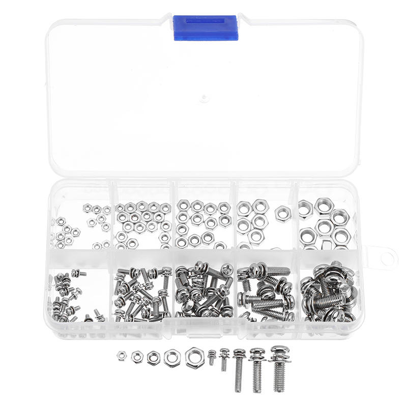 Steel Phillips Pan Head Screws Nuts Assortment Kit M2/M2.5/M3/M4/M5 160Pcs