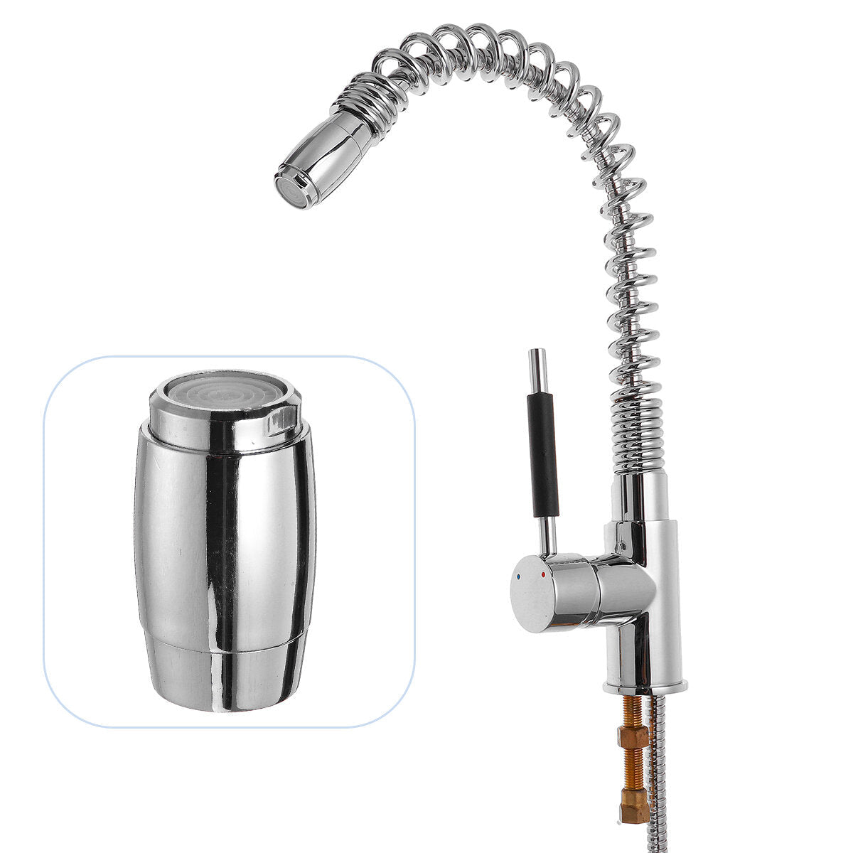 Stainless Kitchen Sink Faucet LED Light Hot Cold Mixer Taps 360 Rotate