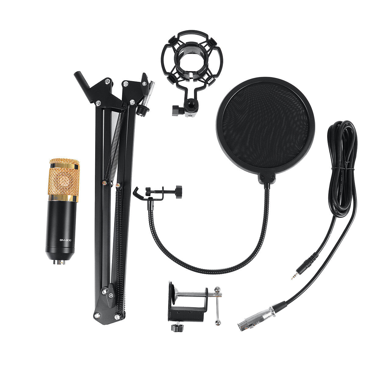 Condenser Microphone Kit 3.5mm Recording Mic Tripod Stand Set for Computer PC Karaoke Chat Skype YouTube Games