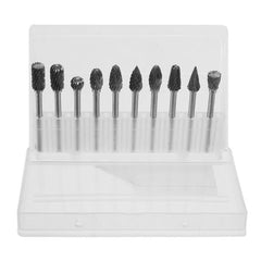 10pcs 3mm Shank Tungsten Carbide Burr Rotary File Drill Bits Cutter