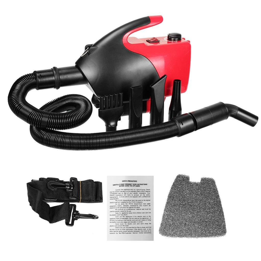 2800W Low Noise Pet Hair Dryer Dog Cat Grooming Heater Adjustable Heat Resistance Pet Blower