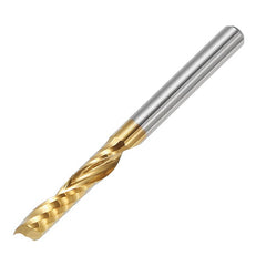 5pcs 3.175mm Shank 17mm Single Flute End Mill Cutter Titanium Coated Spiral Milling Cutter