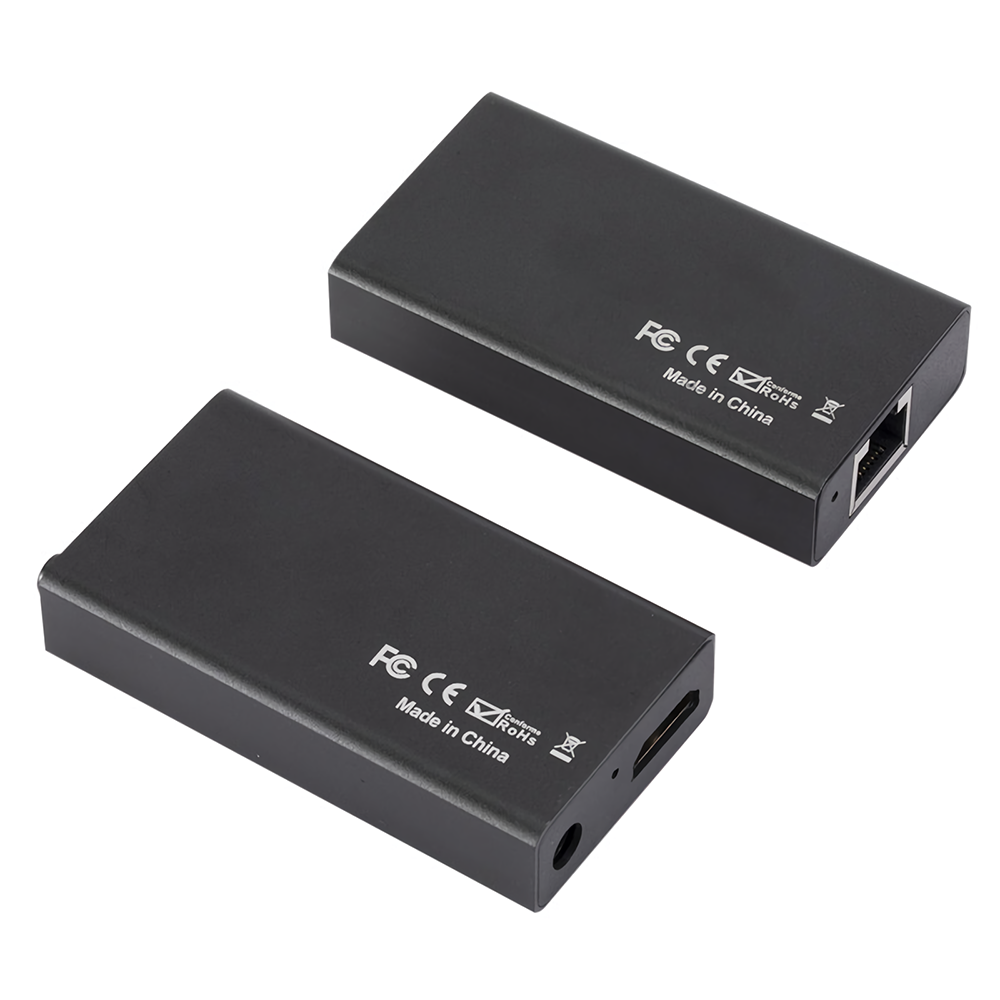 HDMI-compatible to RJ45 Network Extender 1080P HDMI-compatible Ethernet Adapter Network Repeaters (Tx + Rx)