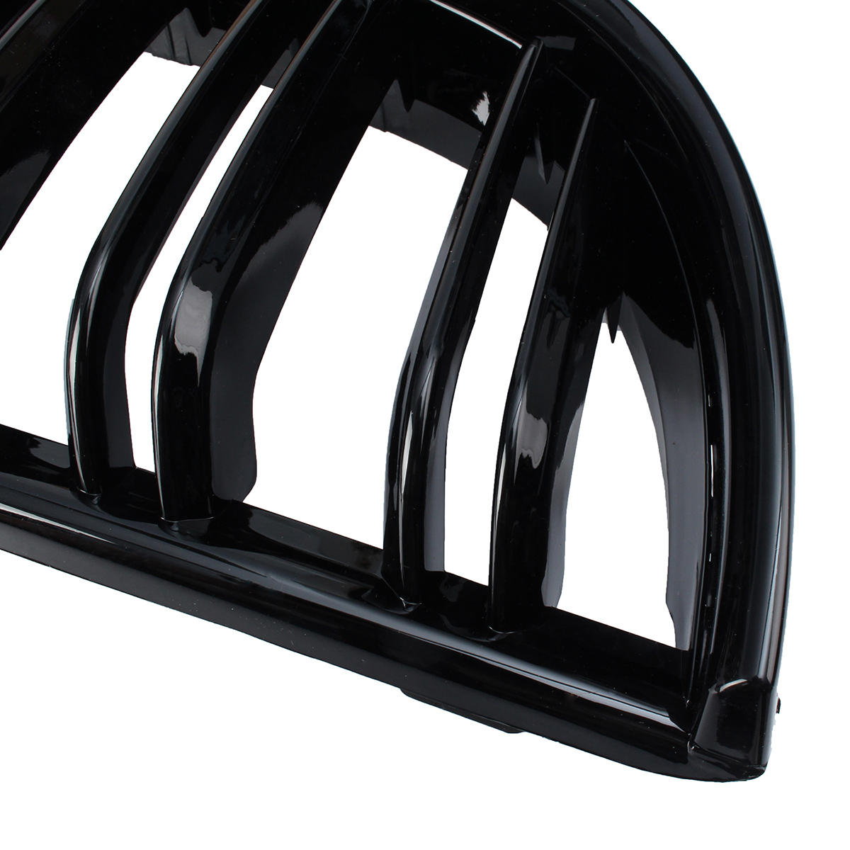 Pair Gloss Black Double Slat Sport Kidney Grille Grill Set