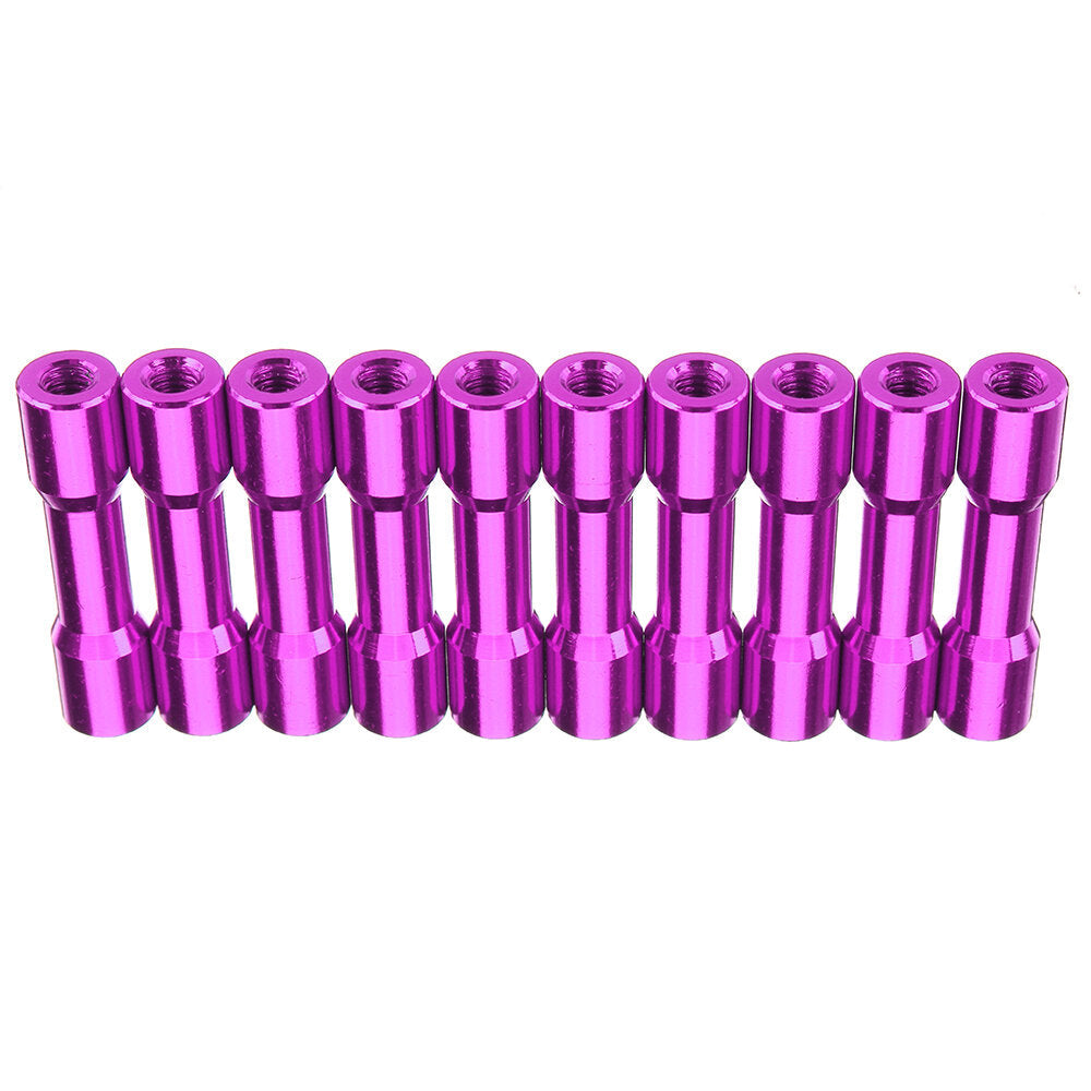 M3AS12 10Pcs M3 25mm Aluminum Alloy Standoff Spacer Round Column MultiColor Smooth Surface