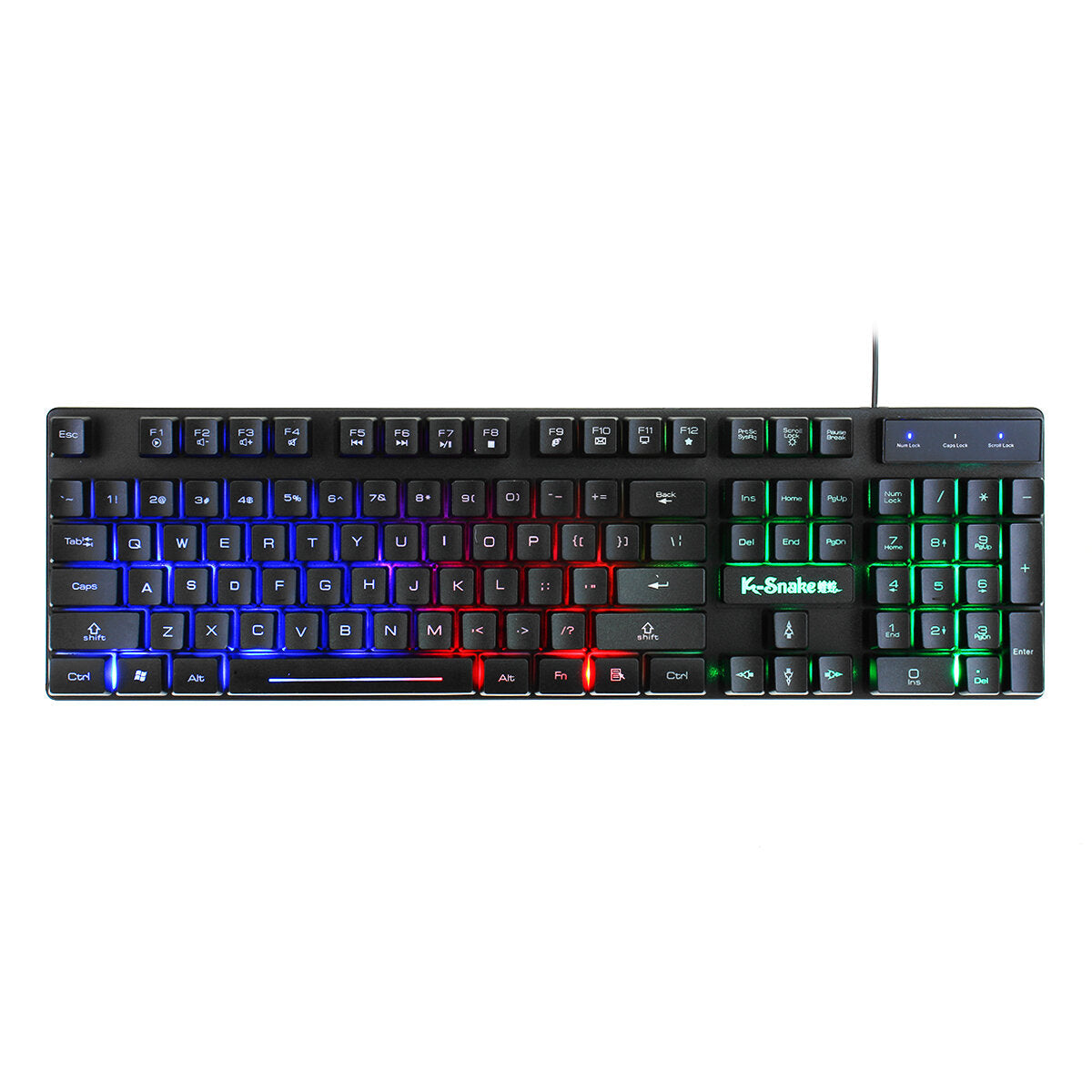 Waterproof 104key LED USB Wired Gaming Keyboard & 1000DPI Mouse Combo Set Multi-Colored Changing Backlight Mouse for Computer Desktop Notebook