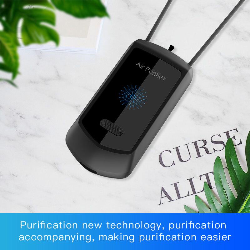Portable Ozone Air Purifier Hanging Neck Negative Ion Air Purifier for Home Car 12000W/cm Anion Concentration