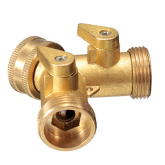 3/4 " Brass Garden Irrigation Hose Splitter Faucet Manifold 2 Way Y Shape Adapter Pipe Tap Connector