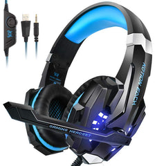 Gaming Headset Wired Glowing Earphones Deep Bass Stereo RGB Light Game Headset With Mic