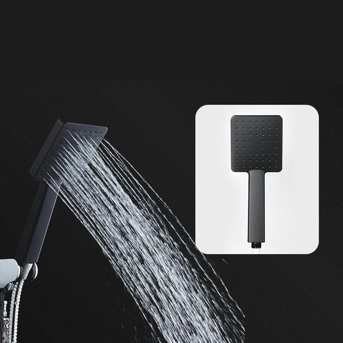 Black Vintage Matte Paint Shower Set Automatic Descaling And Pressurized Bathroom Rain