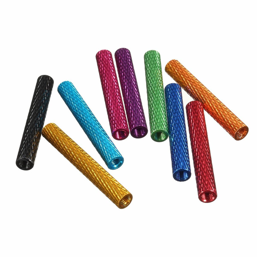 M3AS16 50Pcs M3 30mm Knurled Standoff Bolt Aluminum Alloy 6061 Anodized Spacer Multicolor