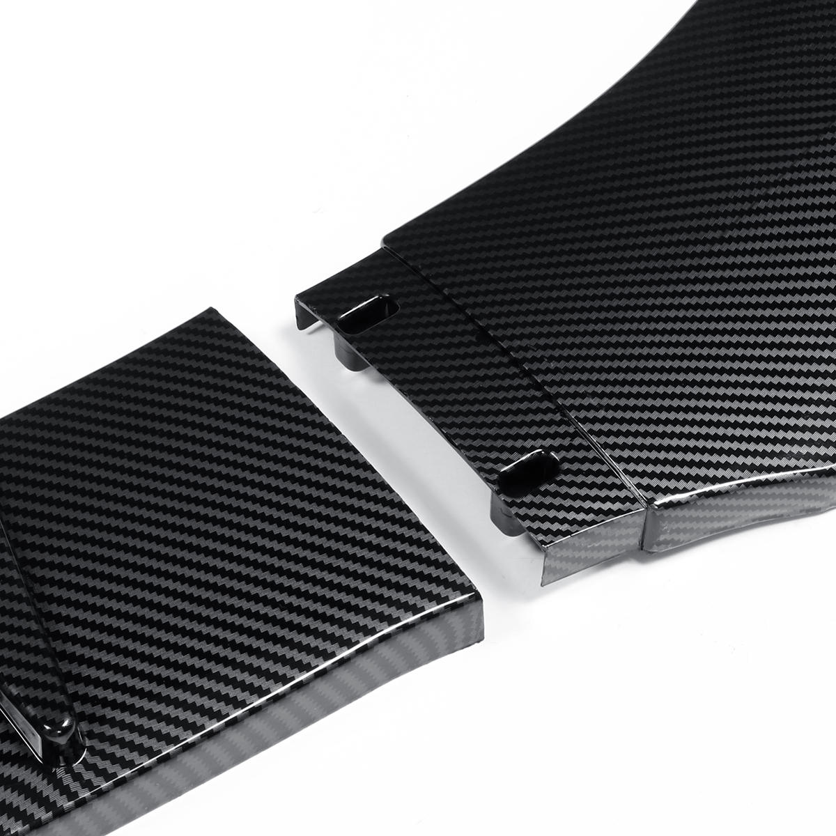 3PCS Carbon Fiber Style Front Bumper Spoiler Lip Cover Trim Protector