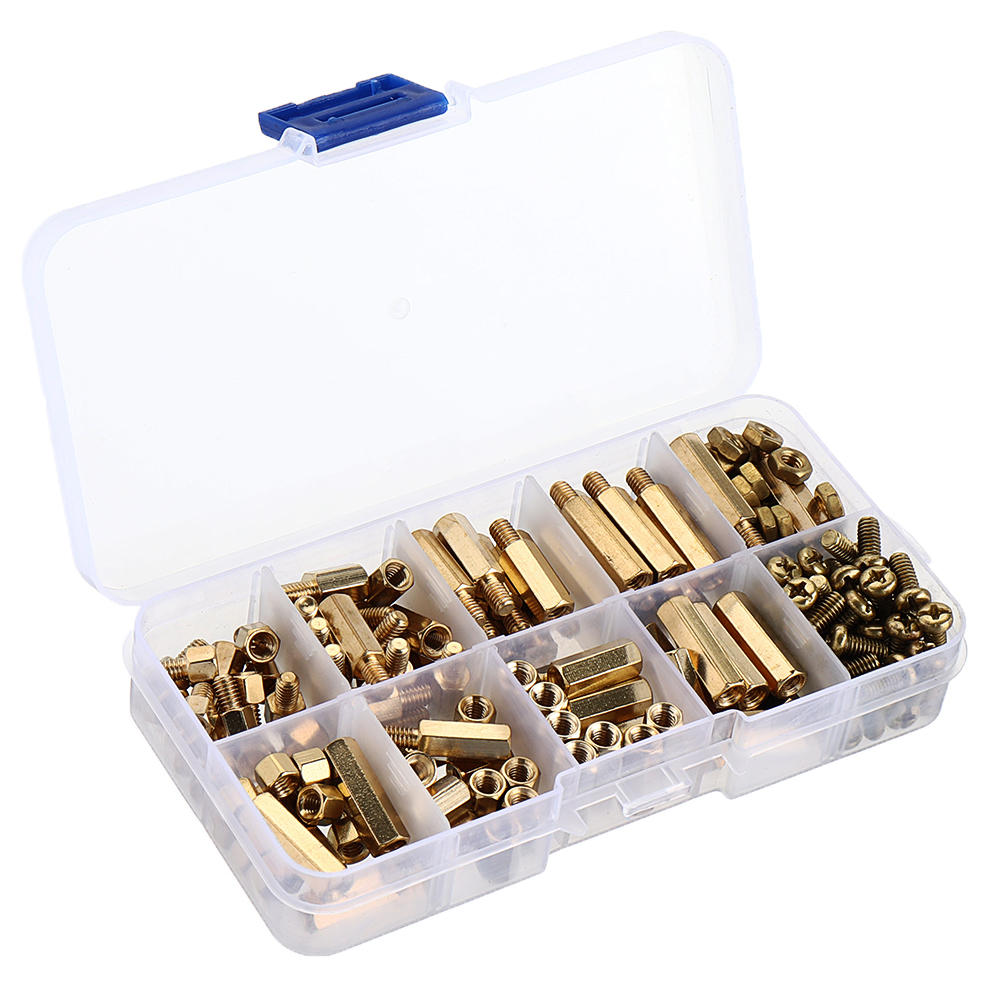 M4BH2 180Pcs M4 Male-Female Brass Hex Column Standoff Support Spacer Pillar for PCB Board
