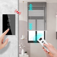 433MHz Smart Touch Curtain Switch Roller Blinds Shutter Wireless Control Relay Status Works with Alexa Google Home