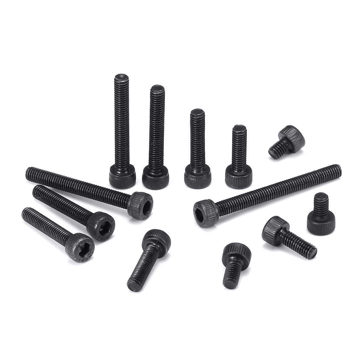 260Pcs M3 12.9 Grade Carbon Steel Hex Socket Cap Head Screw Bolts Assortment Set