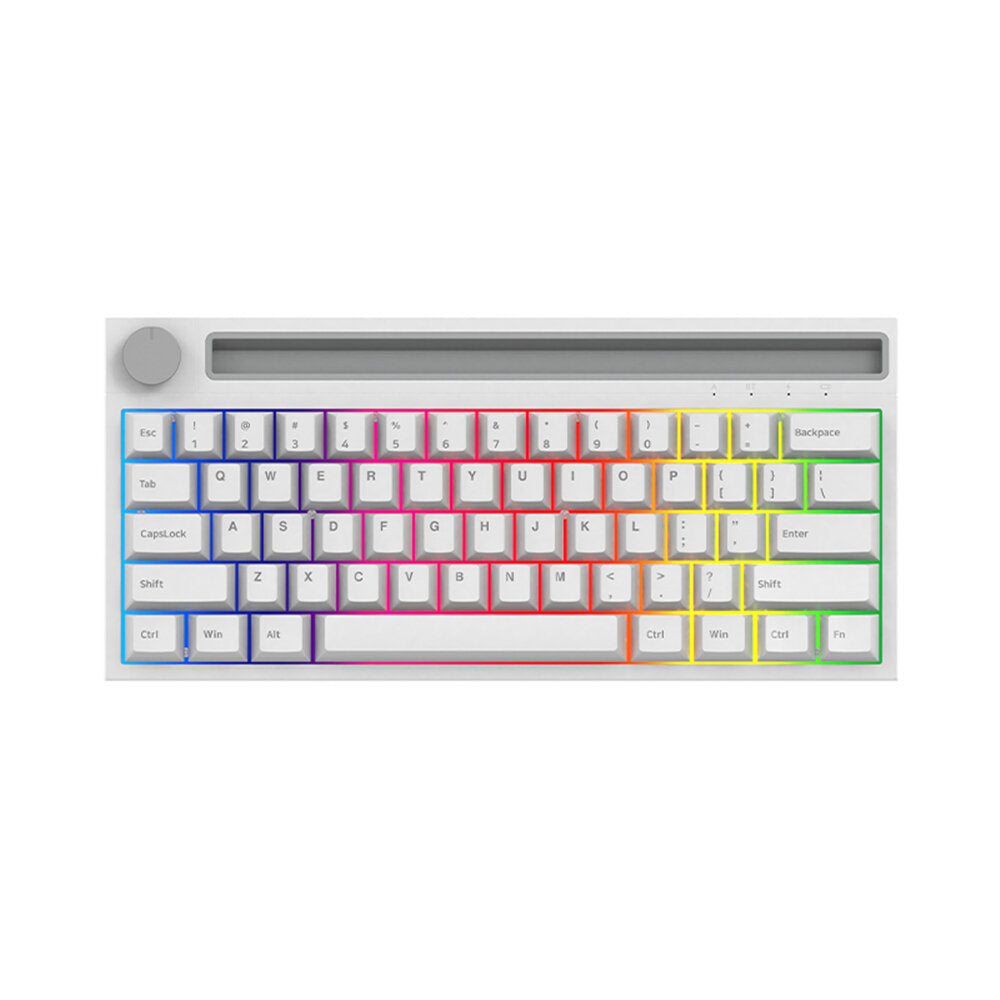 Wireless Mechanical Keyboard 62Keys Bluetooth 3.0 Dual Mode Built-in Battery Type-C Interface With Volume Botton for PC Laptop Smartphone Tablet