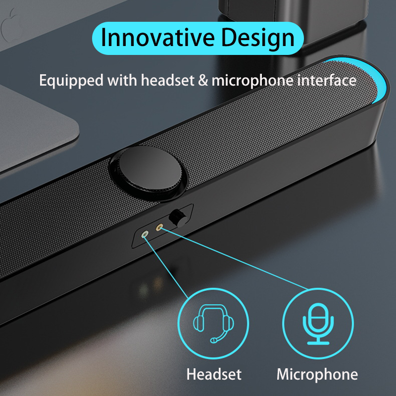 Bluetooth 5.0 Speaker 2.1 Channel Wireless Soundbar Subwoofer with Independent Heavy Bass Unit Hi-Fi Stereo Sound for Laptop PC Theater TV Aux 3.5mm