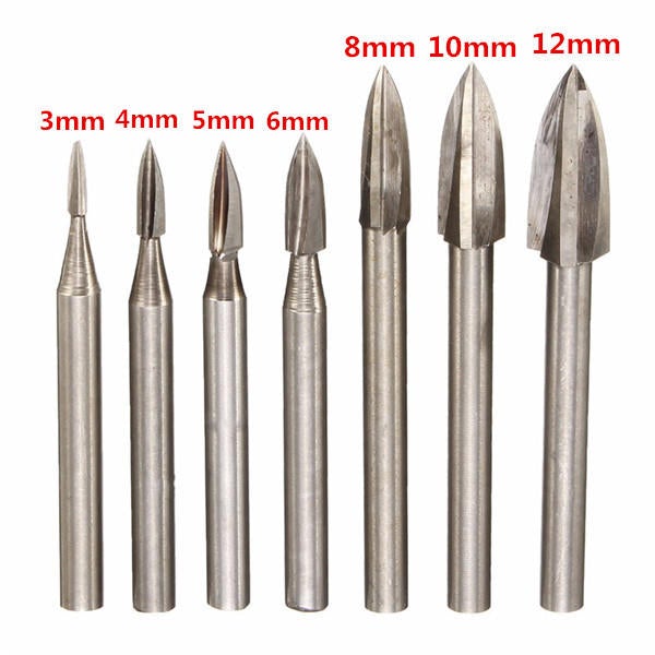 6mm Shank Three Blade White Steel Manual Wood Working Grinding Carving Tool