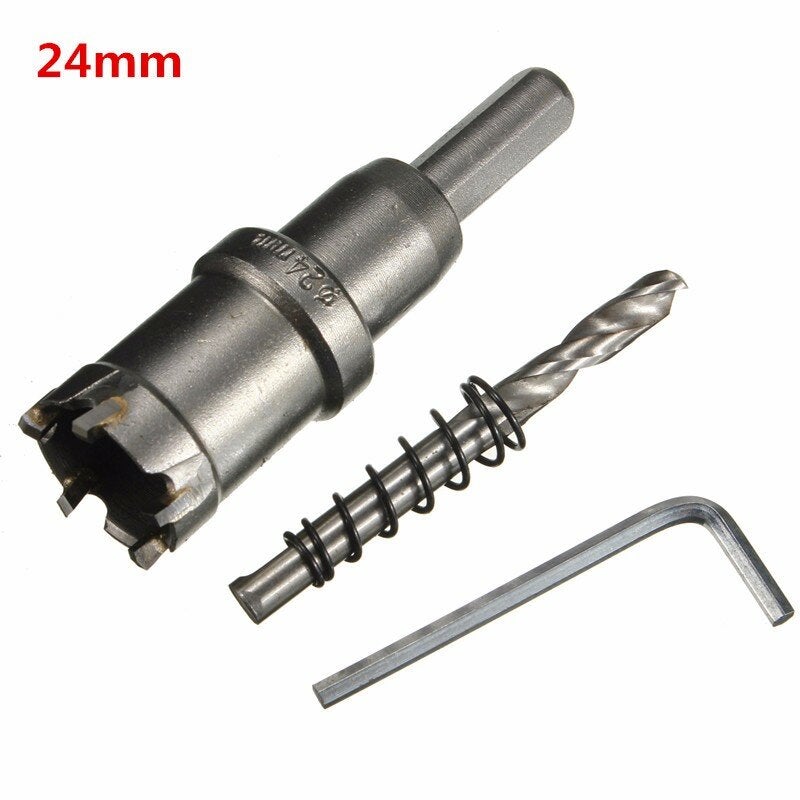 15mm - 24mm Carbide Tip Metal Cutter Hole Saw with Wrench/ Twist Drill Bit