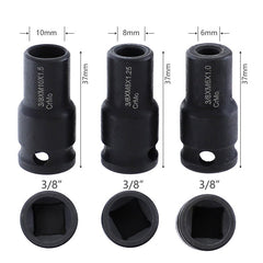 Socket Adapter 6mm/8mm/10mm Socket Holder 3/8 Inch Square Driver Bolt Driver for Hanger Bolts Thread Tools