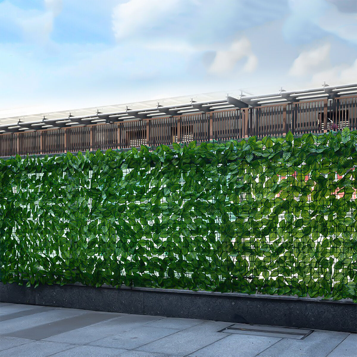 100x300CM Artificial Privacy Fence Screening Roll Garden Ivy Leaf Hedge Fence For Outdoor Indoor Patio Decoration Yard