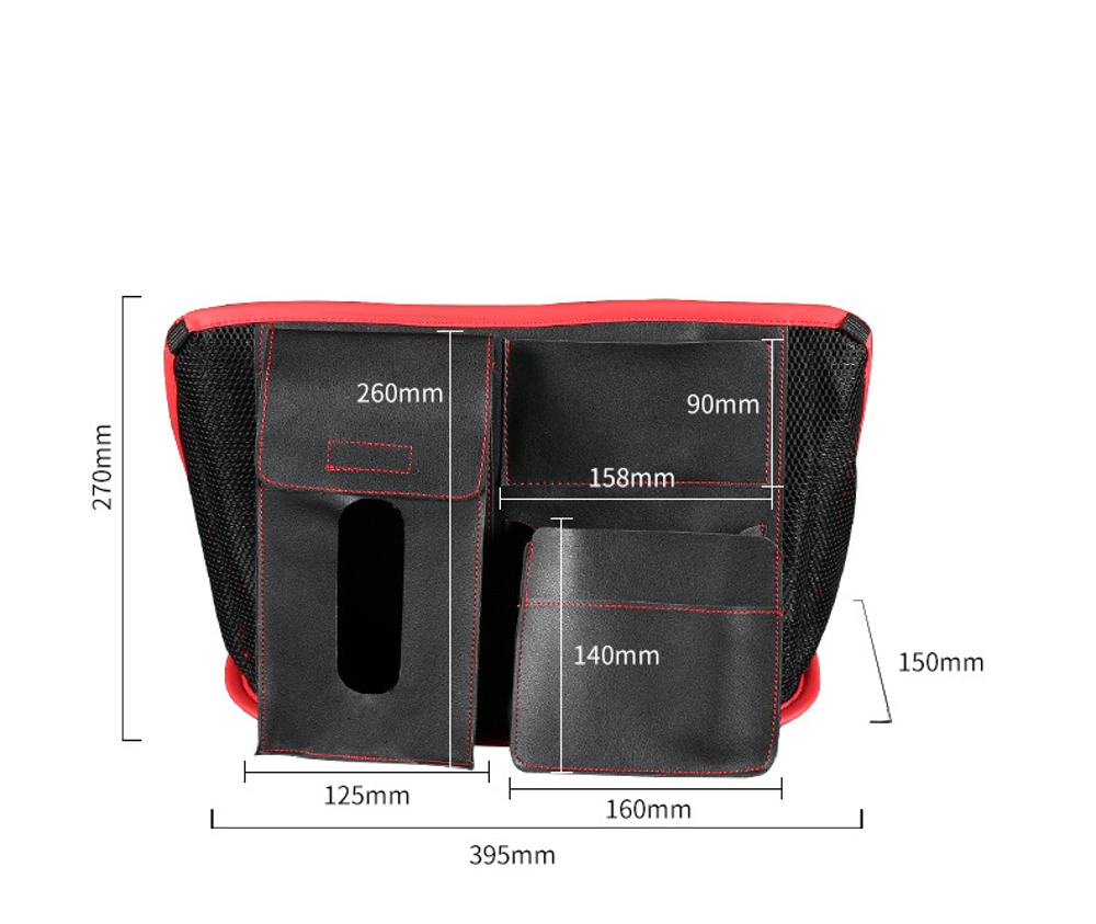 Leather Car Seat Back Storage Bag Organizer Holder Multi Pocket Travel Storage Hanging Net