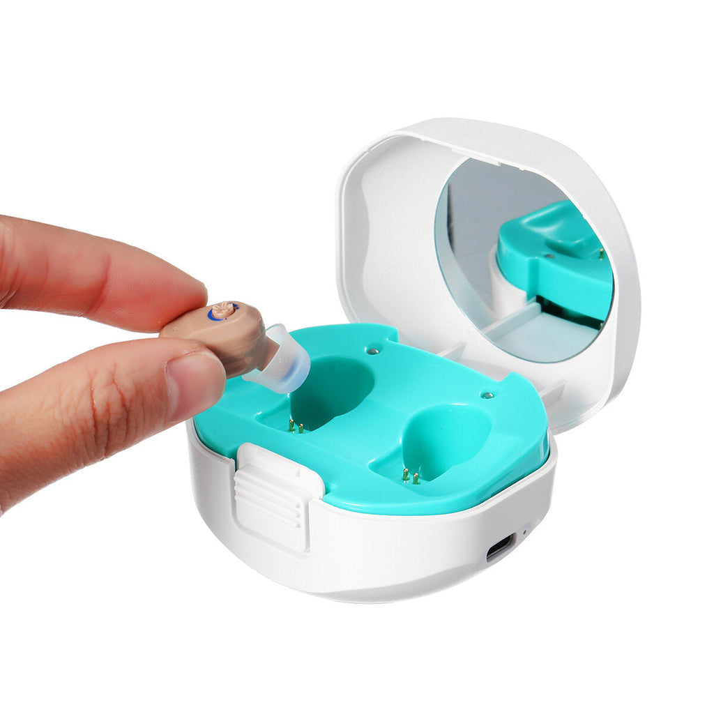 Earbuds Hearing Amplifier Single Mini Lightweight Earphone with Charging Box