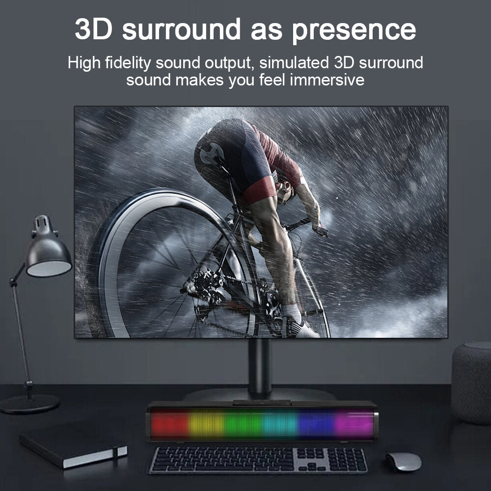 Wireless Bluetooth Speaker Multifunctional RGB TF Card Subwoofer Computer Game Sound Bar Loudspeaker