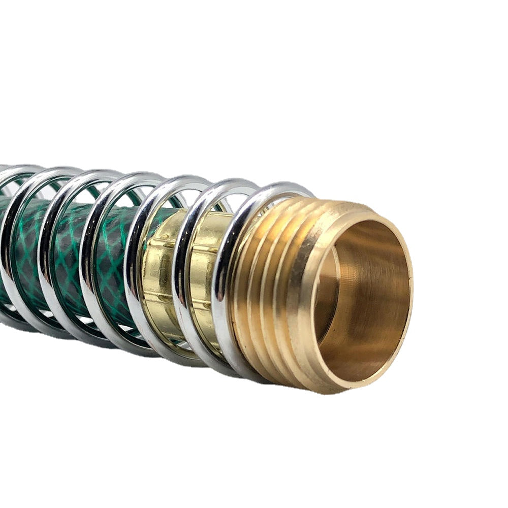 3/4'' Brass Coil Spring Hose Tube Threaded Garden Faucet Spring Coupling Adapter Hose Protector Irrigation Tap Connector Extension Pipes Fittings