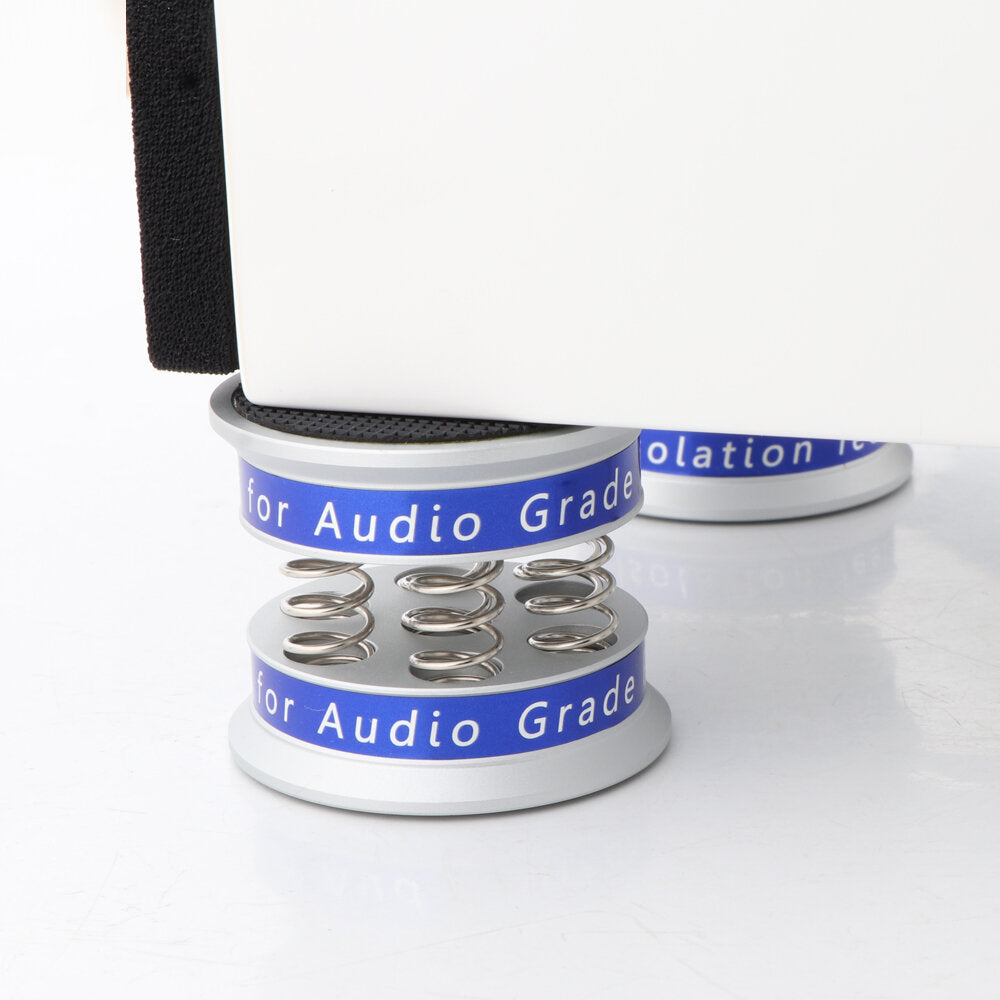 Aluminum Alloy Shockproof Spring Pad Shock Absorber Isolation Stand for Amplifier Speaker Turntable Player Audio CD 4Pcs