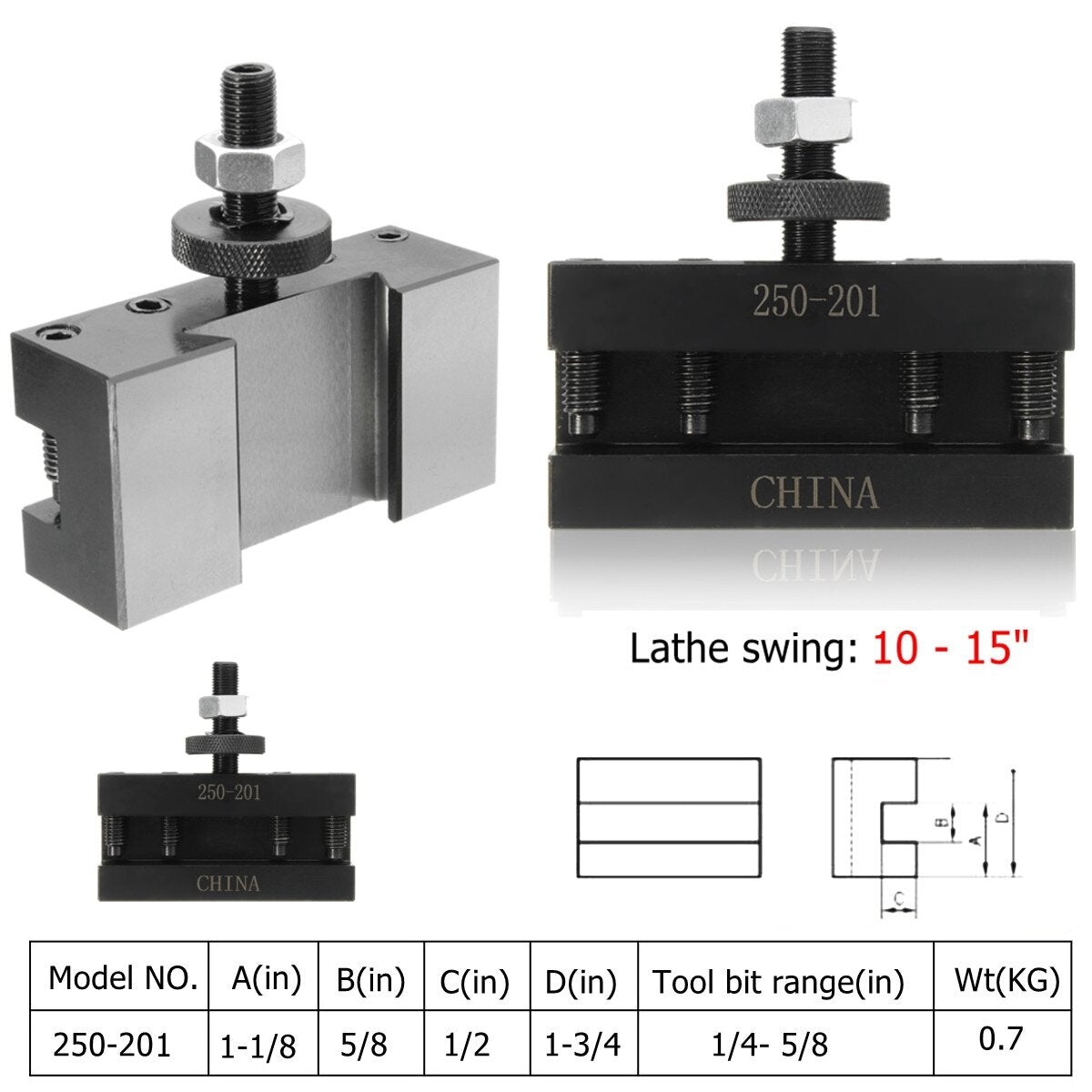 2pcs Turning and Facing Holder Quick Change Tool Post and Tool Holder Lathes Kit