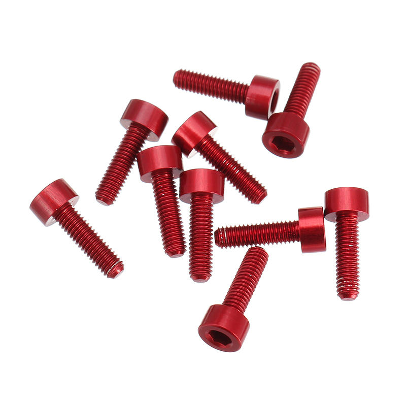 10pcs M3x10mm Hex Socket Cap Head Screws 7075 Aluminum Alloy Red