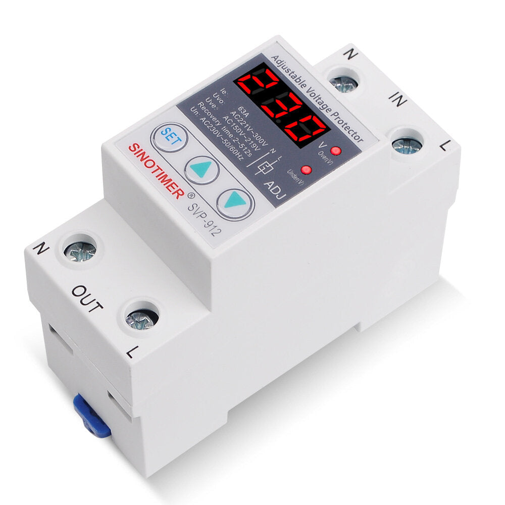 Automatic Reconnect House Surge Protector 40A 63A 80A DIN Rail Adjustable Protection Relay