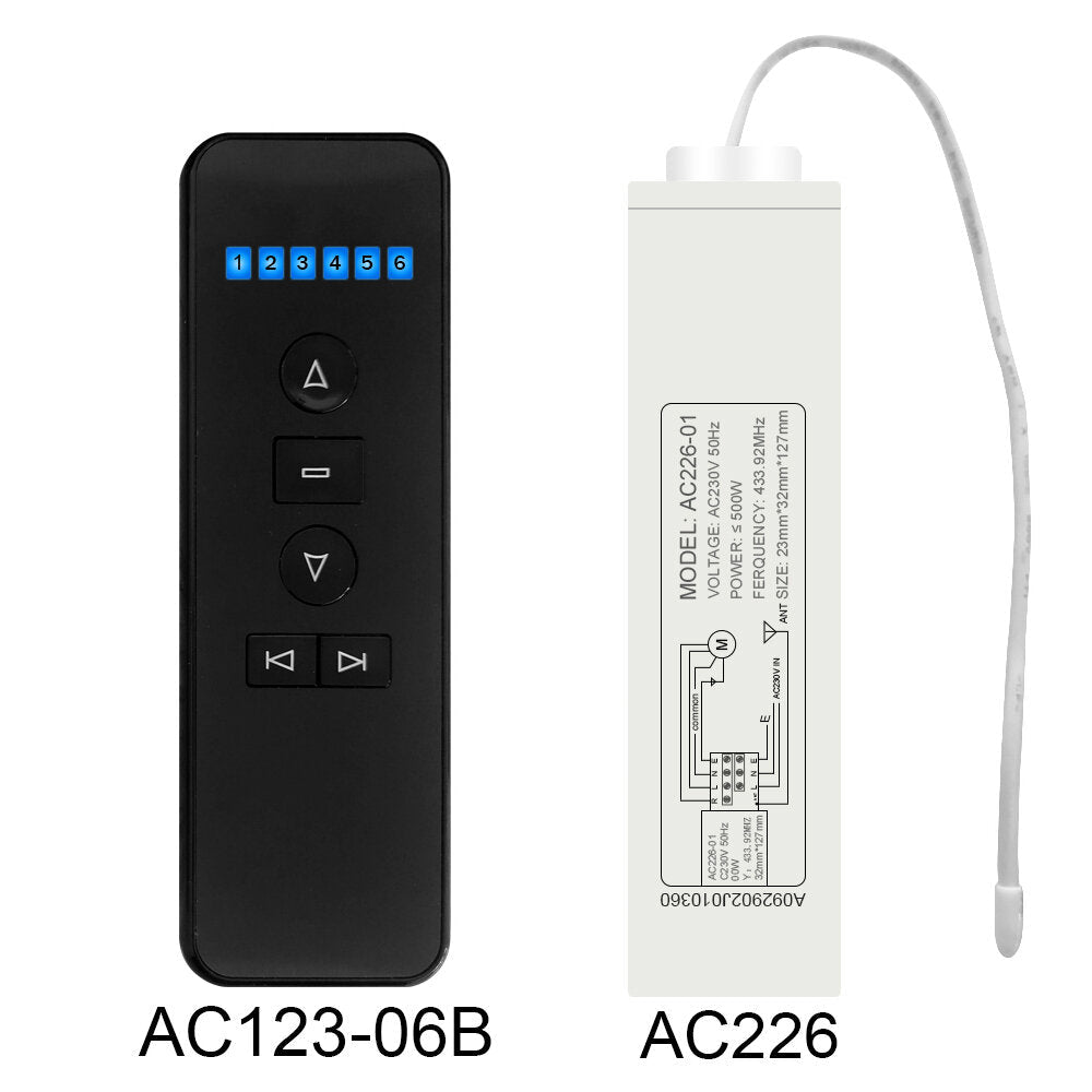 Remote Control Switch And AC226 Receiver Set Compatible Broadlink Remote Control Set For Smart Home DIY Motorized Blinds Curtain 433Mhz