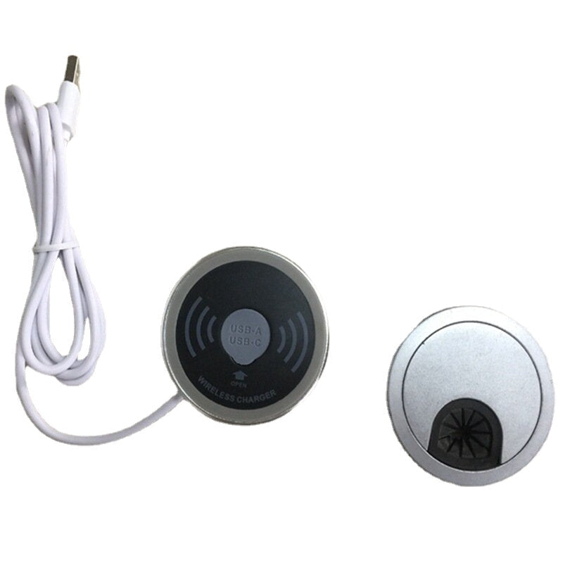 Embedded Wireless Charging Smart Socket USB Direct Charge Type-C Fast Charge Desk Phone Wireless Charger