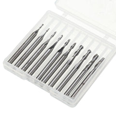 10pcs/Set Ball Nose End Milling Cutter Set Carbon Steel 1mm-3.175mm CNC