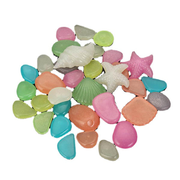 50pcs Glowing Artificial Pebbles Stones Garden Path Flower Pot Decor Landscape Noctilucent Stone