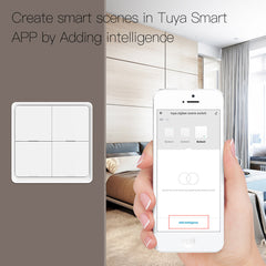 Wireless 12 Scene Switch Push Button 4 Gang Controller Battery Powered Automation Scenario for Tuya Devices