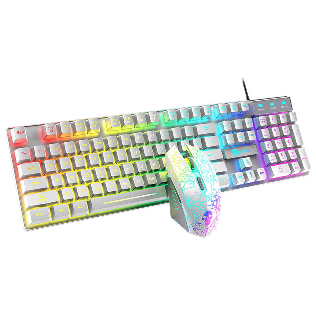 104 Keys Gaming Keyboard USB Wired RGB Luminous Backlight Mechanical Feel Keyboard for Computer PC Laptop