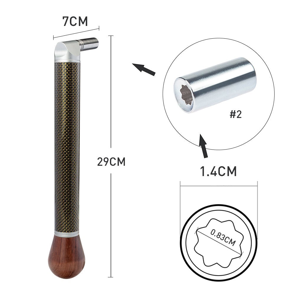Carbon Tube Piano Tuning Lever Carbon Fiber Gold Silk Braided Tube Piano Tuning Hammer