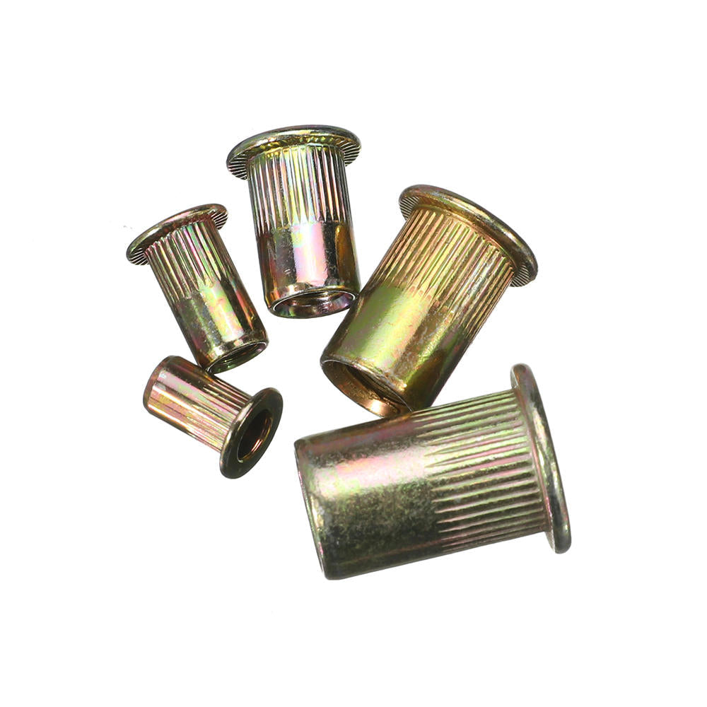115Pcs Mixed Zinc Plated Rivet Nut Rivnuts Blindnuts Nutserts M4-M10 Nut Insert Rivet Assortment Kits