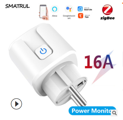 Switch 16A 220V Real Time Power Monitor Remote Control Timer Switch Works With Alexa Google Home EU Plug 3.0 Socket