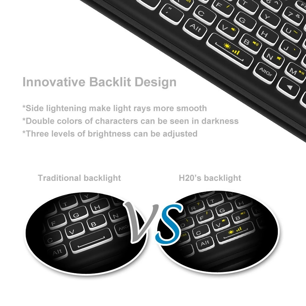 2.4GHz Backlight Colorful Wireless Keyboard with Large Touchpad for Smart TV Android Box PC Laptop