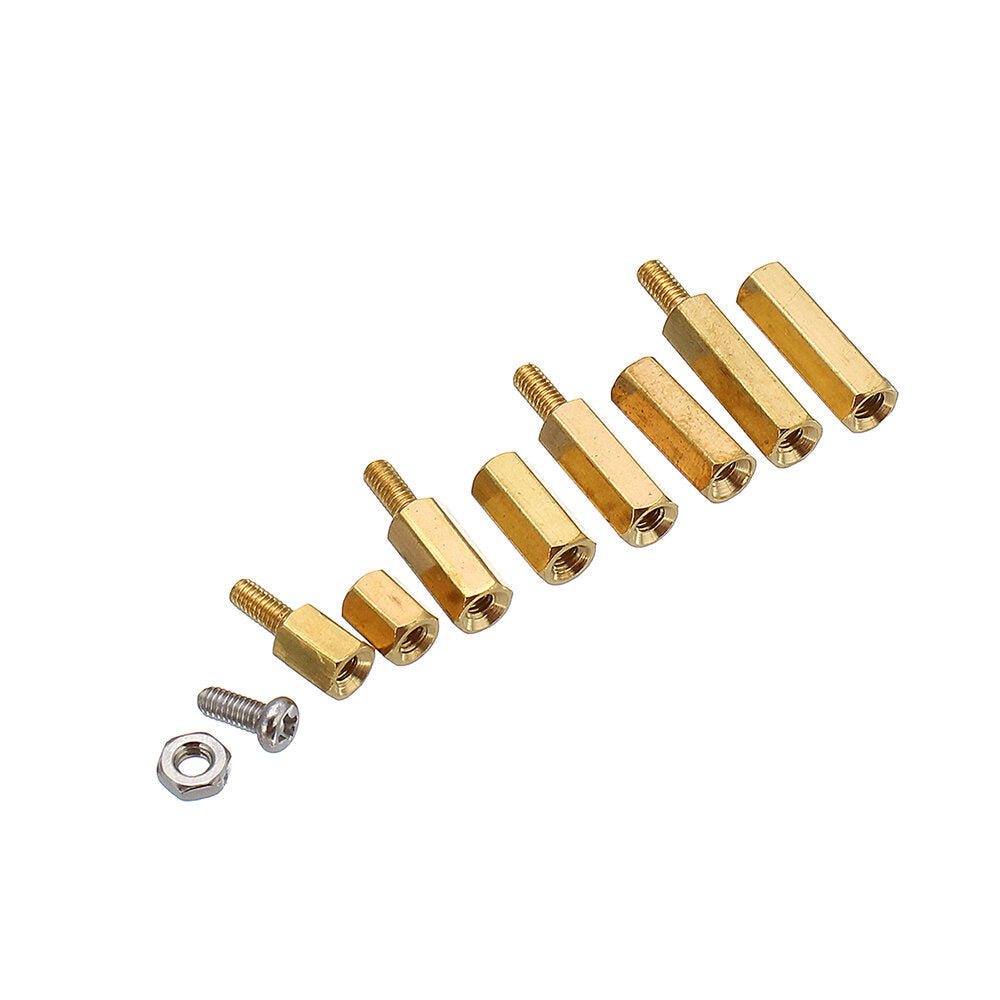 180Pcs M2.5 Brass Male-Female Hex Column Standoff Support Spacer Pillar Cross Screw Nut Assortment for PCB Board
