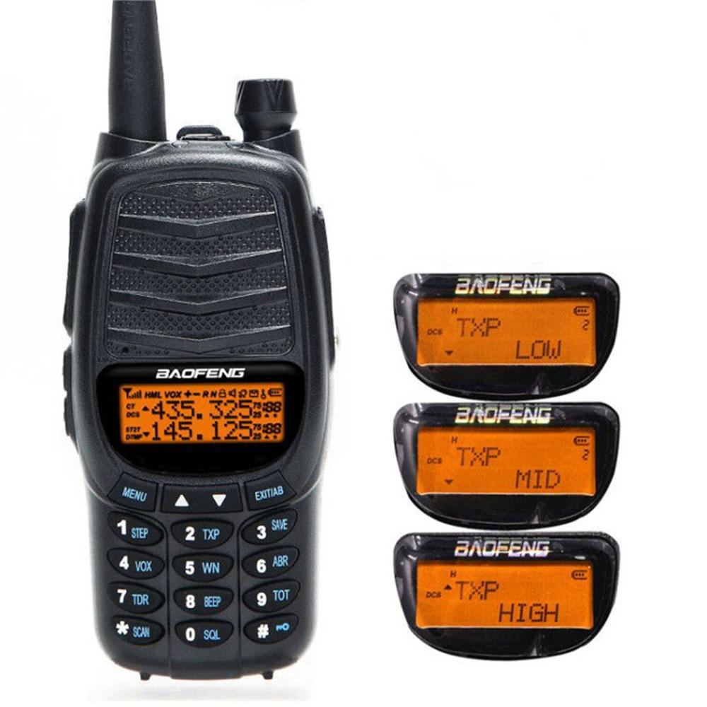 Walkie Talkie Triple 10W Dual PTT VHF UHF Dual Band Ham CB Radio Two Way Audio Black