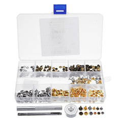 6mm 8mm 180Pcs Leather Double Cap Rivet Buttons Fixing Setting Kit Belts DIY Craft Repair Decoration