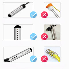1500W Immersion Electric Heater Portable Stainless-steel Cover Submersible Water Heater with Digital Thermometer for Inflatable Pool Bathtub